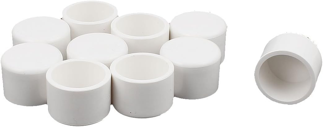 Round Water Tubing Tube Pipe End Cap Cover 25mm Inner Dia 10Pcs White