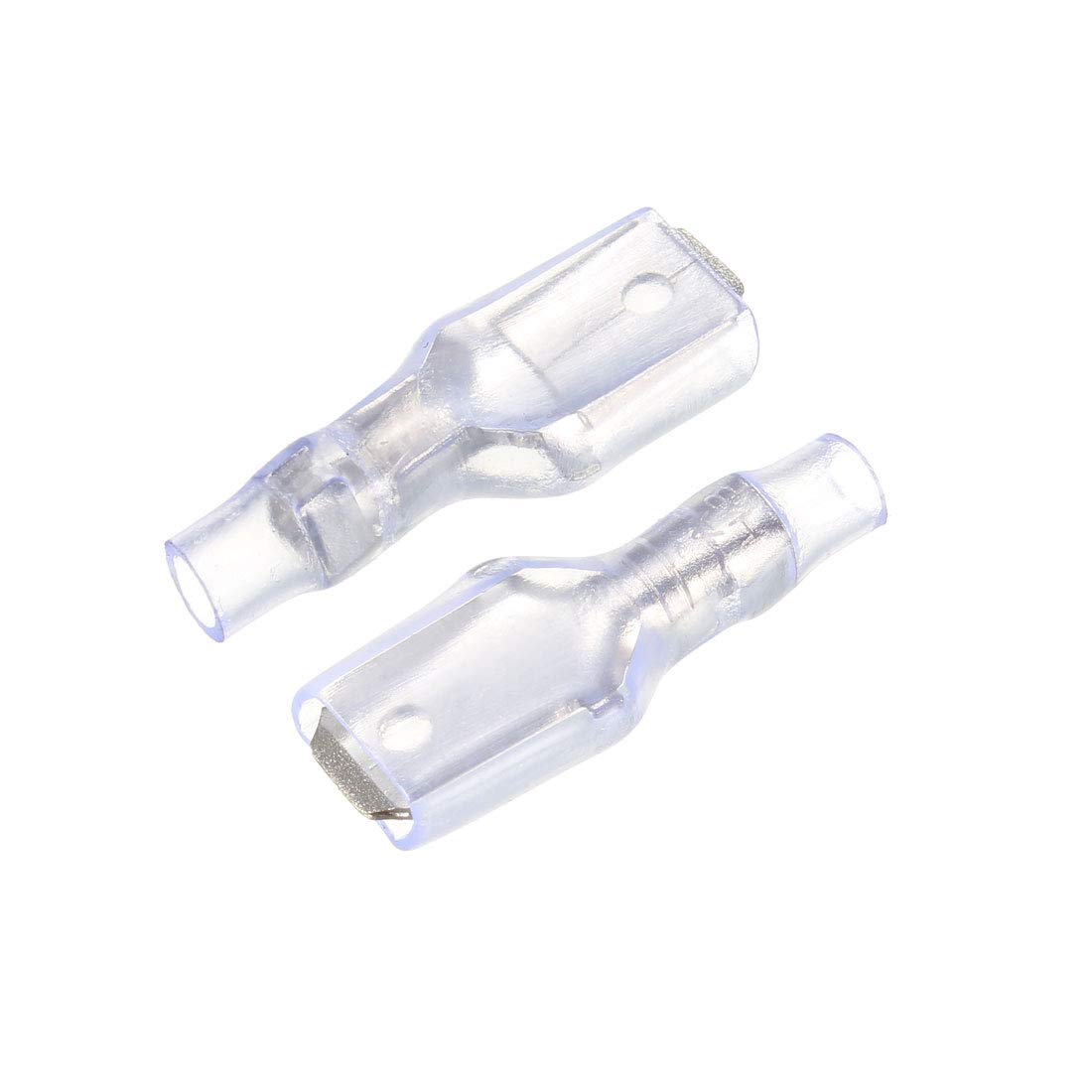 100pcs 6.3mm Wire Terminals Connector Quick Splice Male Spade Connect with Insulating Sleeve