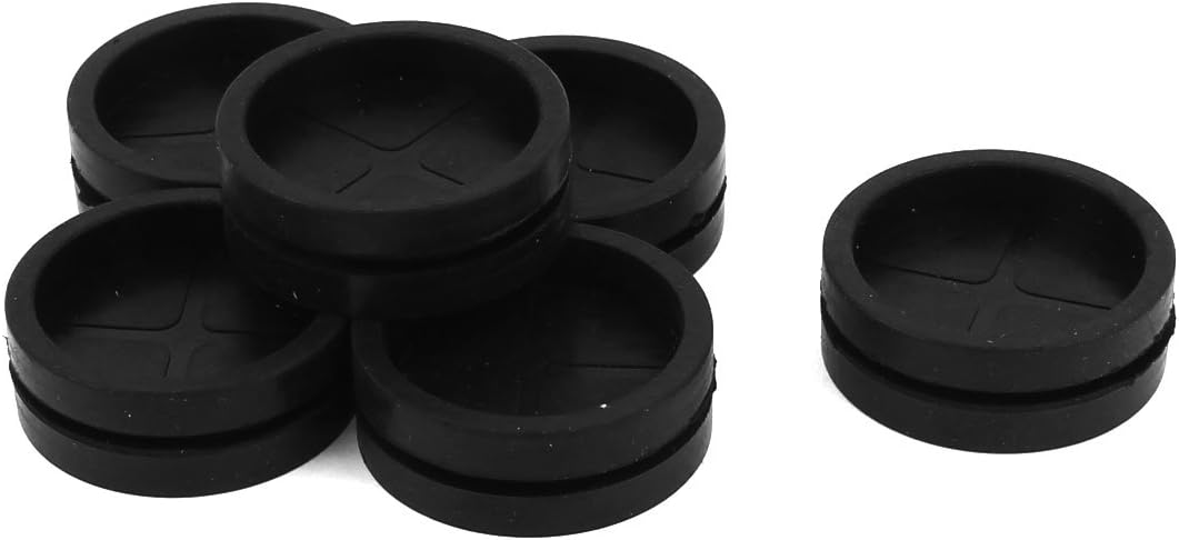 Rubber Armature Bar Grommets Wire Protector 35mm OD 6 Pcs Black