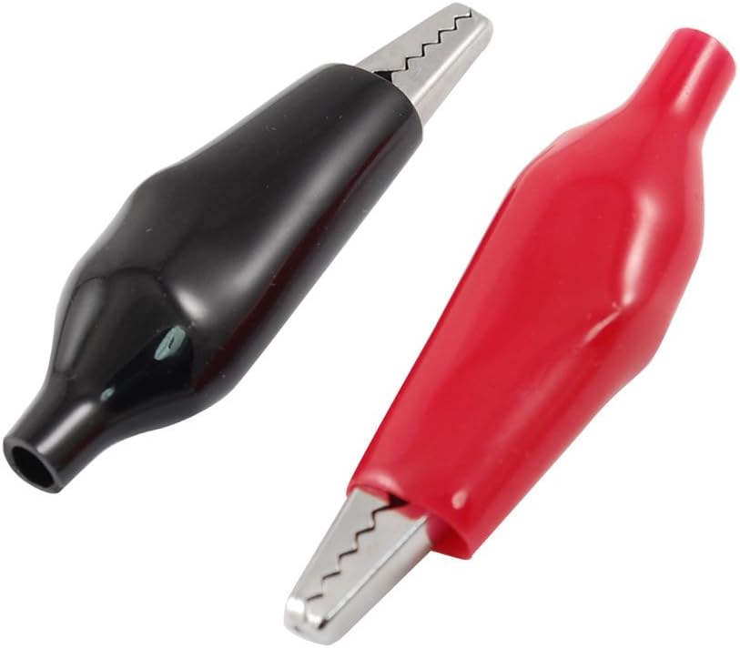 5 Pairs Insulated Electrical Alligator Clips Large-Sized Black Red Clamps for Test Clamp
