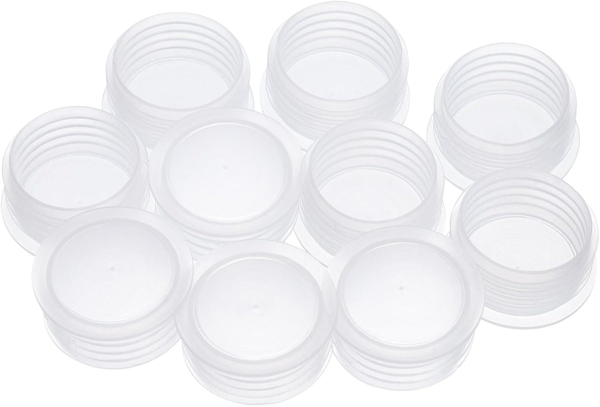 10 Pcs 8/9in Salt Shaker Stoppers, PE Plastic Salt Shaker Plug Stopper Clear Replacement Plug Bottle Caps Reusable Clear Round Plastic End Cap for Bottles Pipes Pots