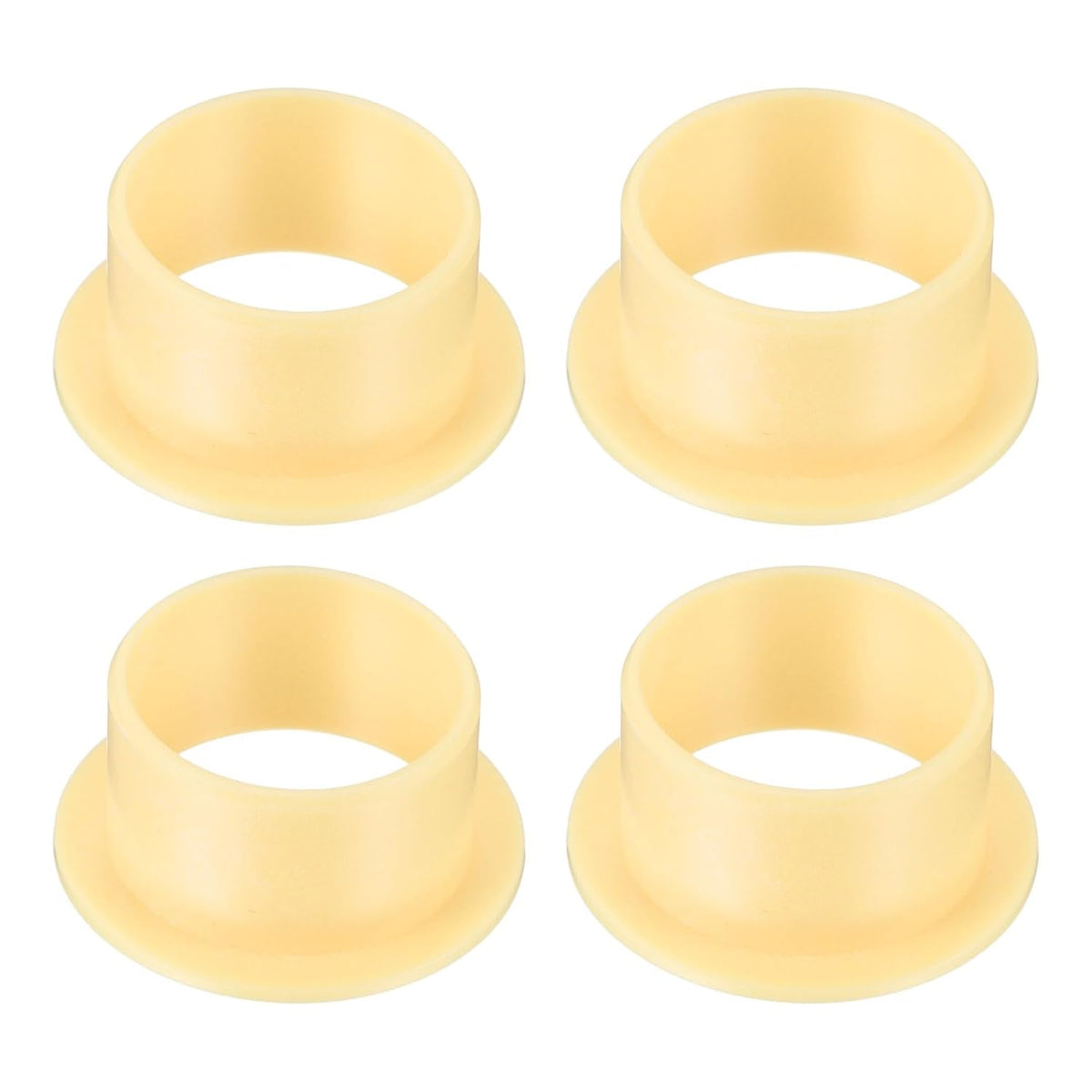 4Pcs Flanged Sleeve Bearing, Plastic Bushing ID 18mm x OD 20mm x Length 12mm POM Bushing, Yellow