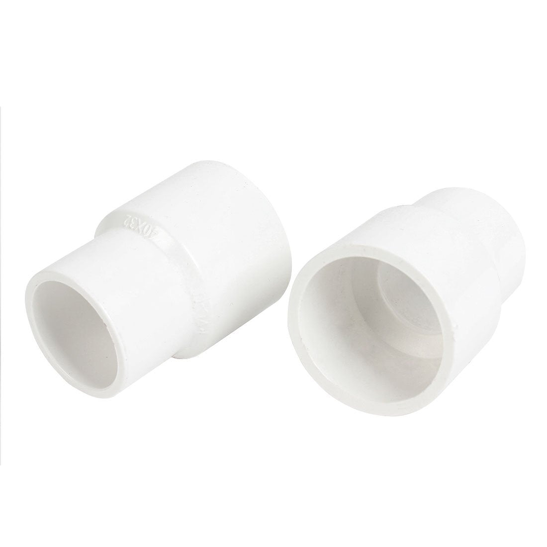 a14060400ux0736-DM Straight Design Pipe Tube Connector, PVC, 40 mm x 32 mm Inner Diameter, White (Pack of 2)