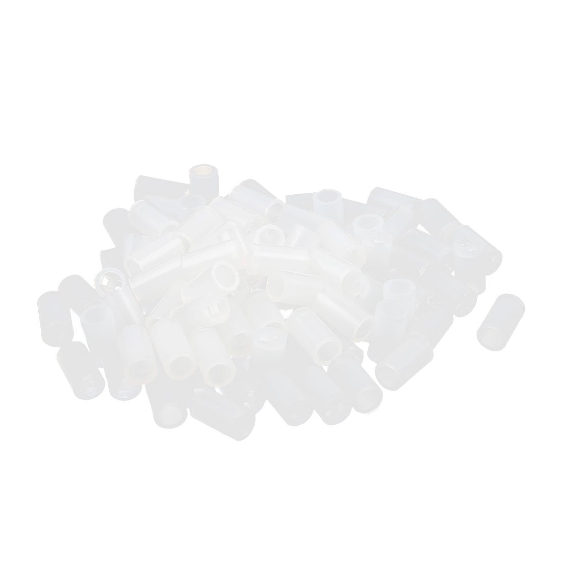 100 Pcs Nylon Cylinder LED Spacer Holder Support 3mm x 7mm Clear