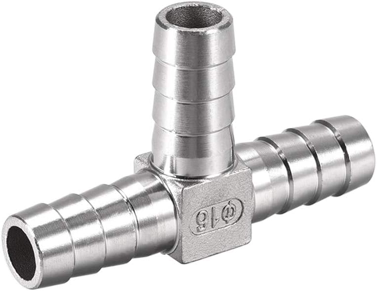 5/8-Inch (16mm) Hose ID Barb Fitting Stainless Steel 3 Way T Shaped Union Home Brew Fitting