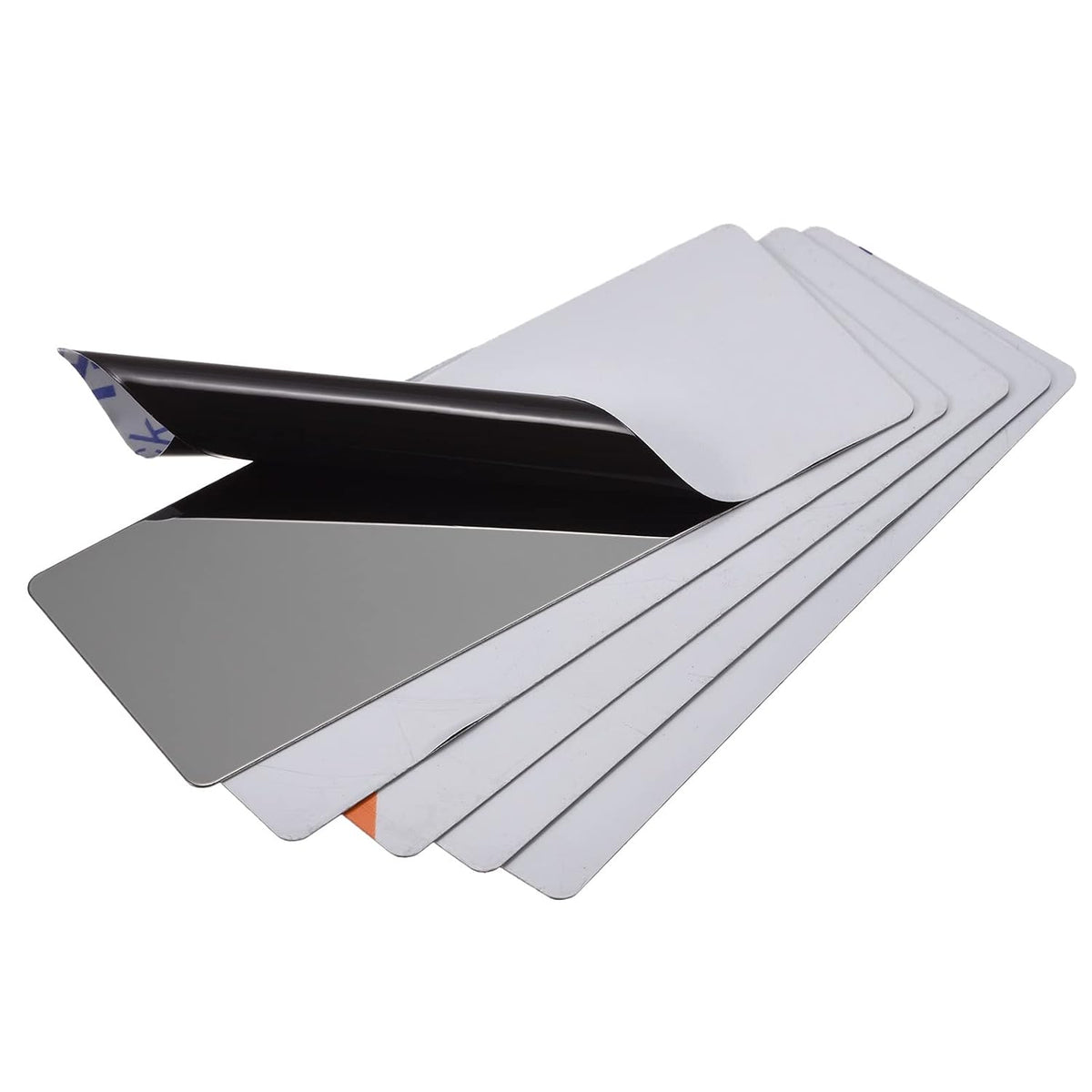 Blank Metal Card 80mm x 30mm x 0.4mm 201 Stainless Steel Plate Polishing Dark Gray 15 Pcs