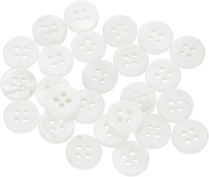 25pcs Natural Shell Buttons, 4 Hole Mother of Pearl Buttons 10mm Sewing Craft Button for Shirt Bag DIY Sewing Crafts Decoration, Bright White