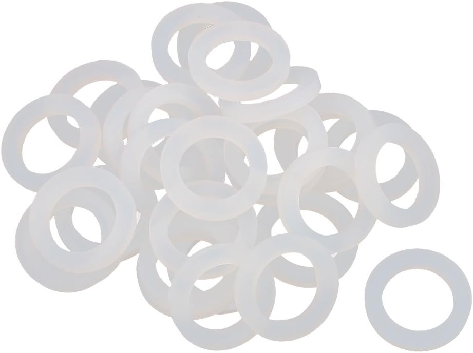 30pcs 16mm x 24mm x 3mm Silicone O Ring Seal Gaskets White for Pipe Tube Hose