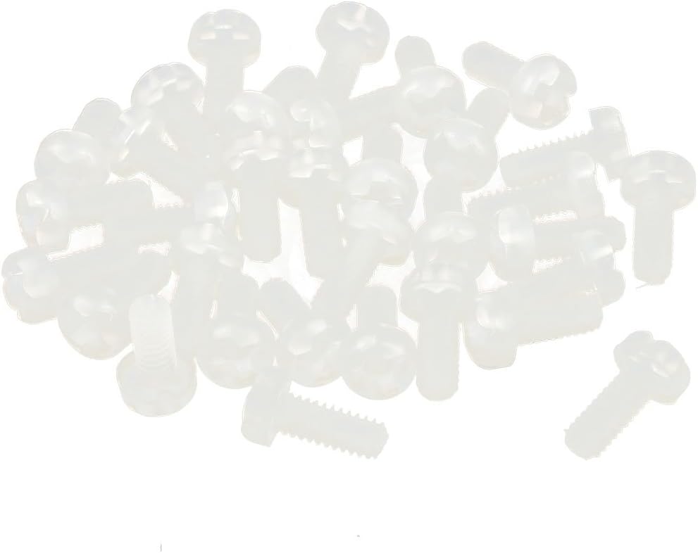 M2 x 5mm Nylon 6/6 Phillips Drive Machine Screw grey white 50pcs