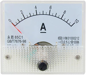 Analog Current Panel Meter DC 0-10A 85C1A Ammeter for Automotive Circuit Testing Charging Battery Ampere Tester Gauge Pack of 1