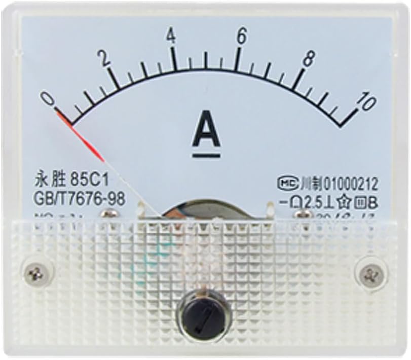 Analog Current Panel Meter DC 0-10A 85C1A Ammeter for Automotive Circuit Testing Charging Battery Ampere Tester Gauge Pack of 1