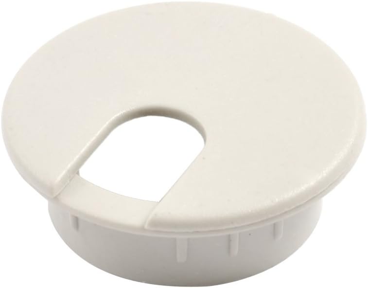 4 Pcs Plastic Computer Desk Cable Cord Grommet Hole Covers Gray 35mm