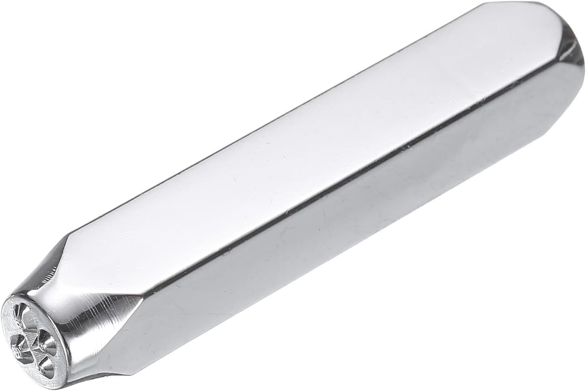 1/4" (6mm) Cute Double Arrow Pattern Punch Stamp, 40Cr Alloy Steel, Black with Silver Pattern