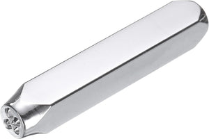1/4" (6mm) Cute Double Arrow Pattern Punch Stamp, 40Cr Alloy Steel, Black with Silver Pattern