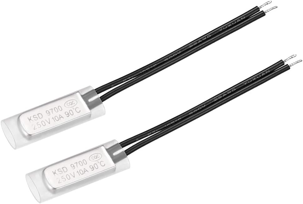 KSD9700 Thermostat, 90℃ Normally Close Temperature Switch Thermal Switch, N.C 10A Metal Temperature Controller 2pcs