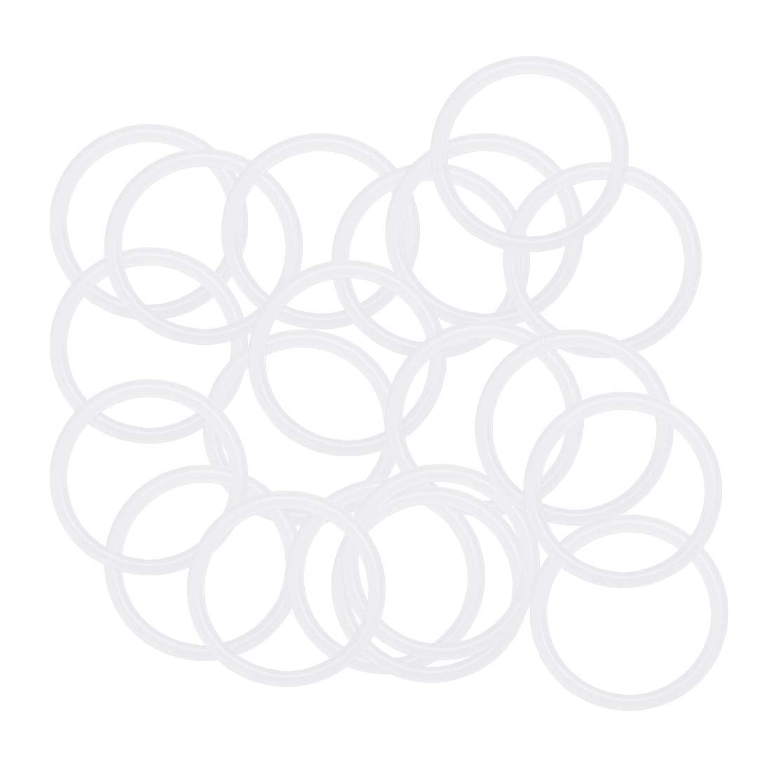 Silicone O-Rings, 17mm OD 14mm ID 1.5mm Width VMQ Seal Gasket for Compressor Valves Pipe Repair, White, Pack of 20