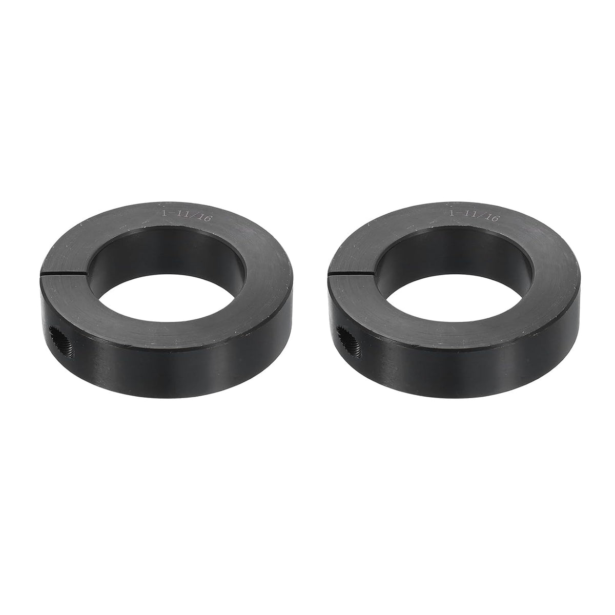 2pcs Single Split Shaft Collar 1-11/16" Bore One-Piece Clamping Collar, 2-3/4" OD, 11/16" Thickness, Black Oxide Steel Set Screw Lock Collar Clamp