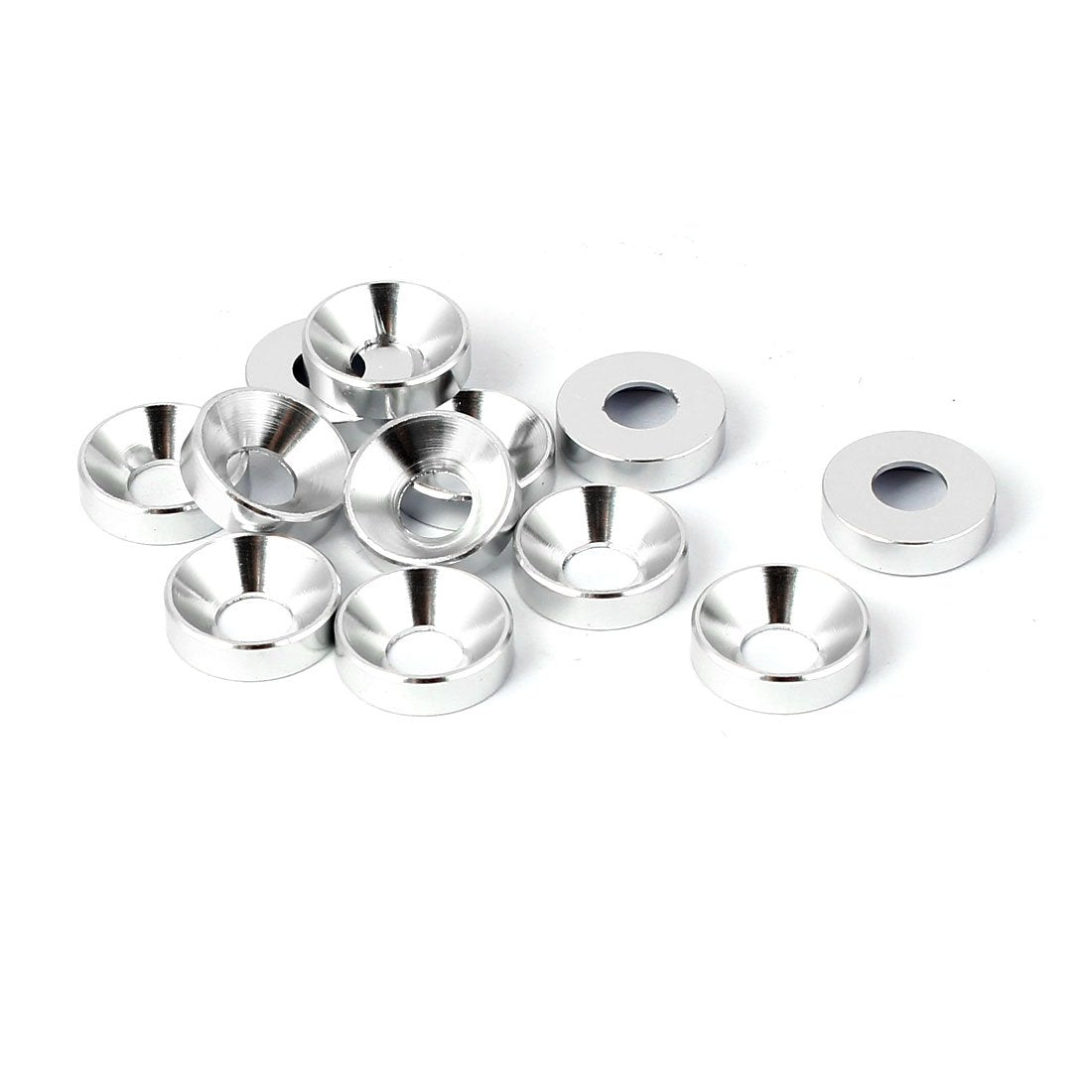 a16041400ux0874-DM M5 Washers Silver Tone, Flat Head Screw Bolt Aluminum Countersunk, 5 mm Size (Pack of 12)