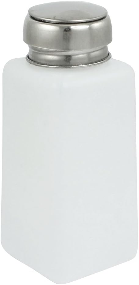 Plastic Liquid Alcohol Bottle Container w Metal Cap 250ml White