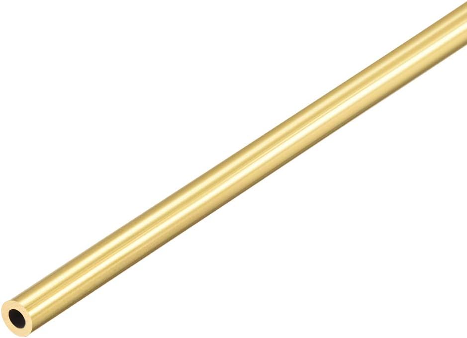 Brass Round Tube, 300mm Length 4.5mm OD 1mm Wall Thickness, Seamless Straight Pipe Tubing