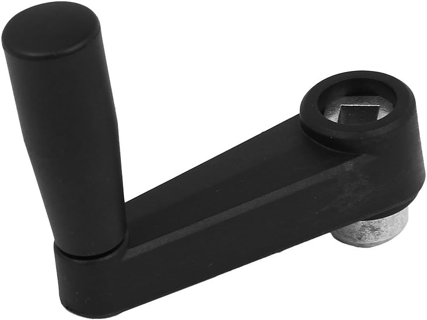 8mm x 8mm Square Hole Plastic Crank Revolving Handle Machine Tool Black