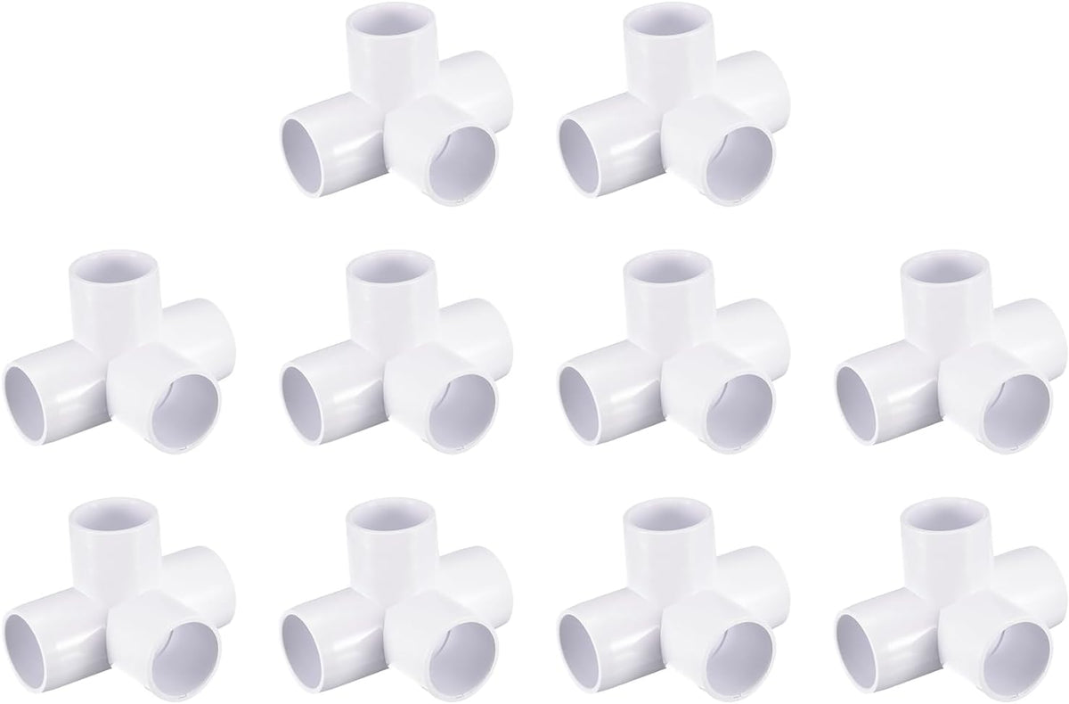 24Pack 4 Way PVC Fittings, 3/4 Inch PVC Pipe Fitting Connectors for Building Furniture DIY PVC Shelf Garden Support, White