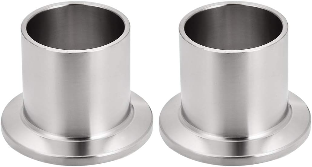 304 Stainless Steel Fitting Long Weld Clamp Ferrule Fits Clamp 28mm x 30mm 2Pcs