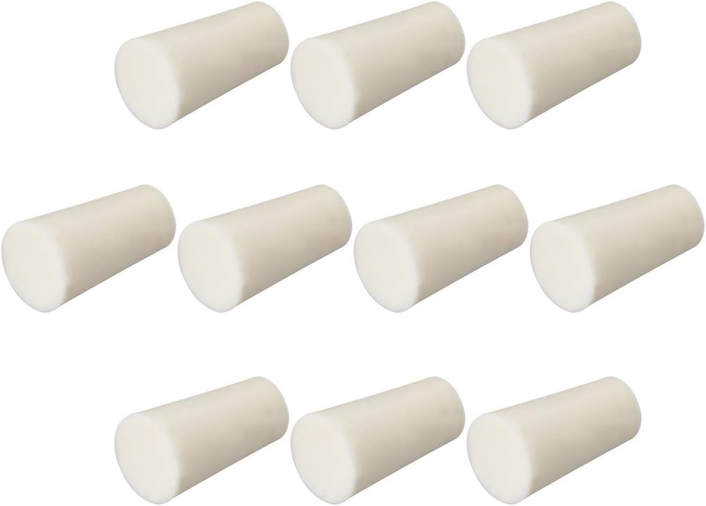 11-15mm Beige Drilled Silicone Stopper Plugs for Flask Test Tube Stopper 10pcs