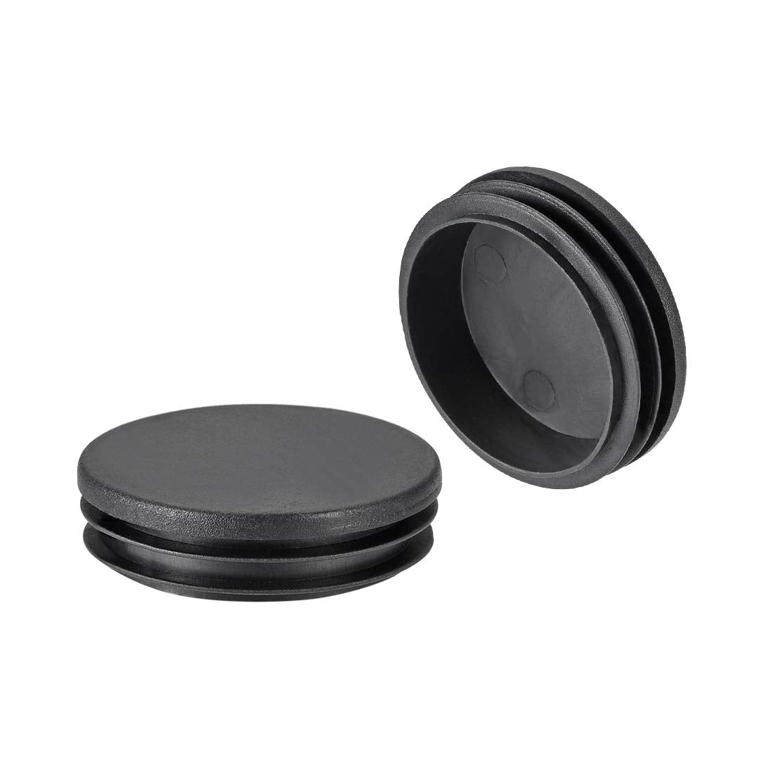 12Pcs 60mm Dia Plastic Tubing Plug Round Post End Caps for Handrail Stair Newel Guardrail Tube Black