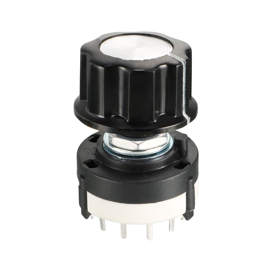 1P12T 1 Pole 12 Throw 1Deck Band Channel Rotary Switch Selector with Plastic Knob