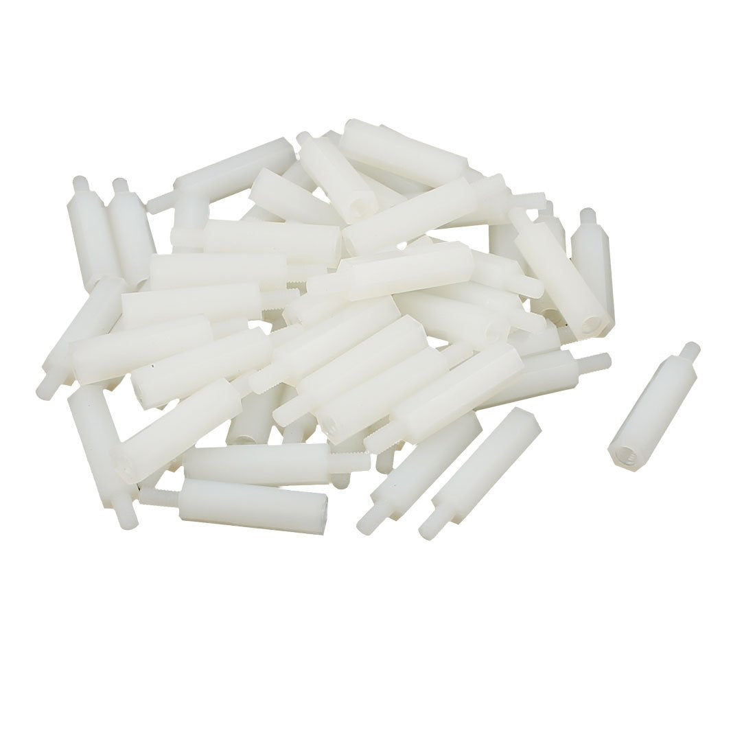 M3 20+6mm Male Female Thread Nylon Hex Standoff Spacer Screw 50pcs