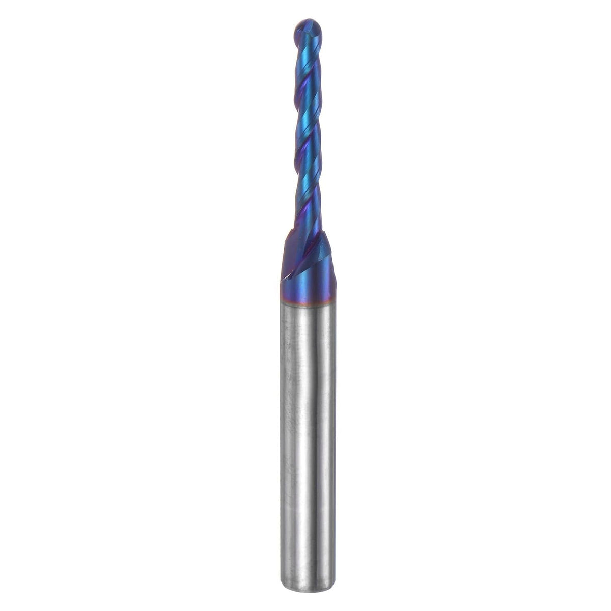 Ball Nose End Mill CNC Router Bit, 1/16" Radius 1/4" Shank Solid Carbide Nano Coated Upcut Spiral 2 Flutes Cutter Milling Tool, 1/8" Dia 2-1/2" Total Length