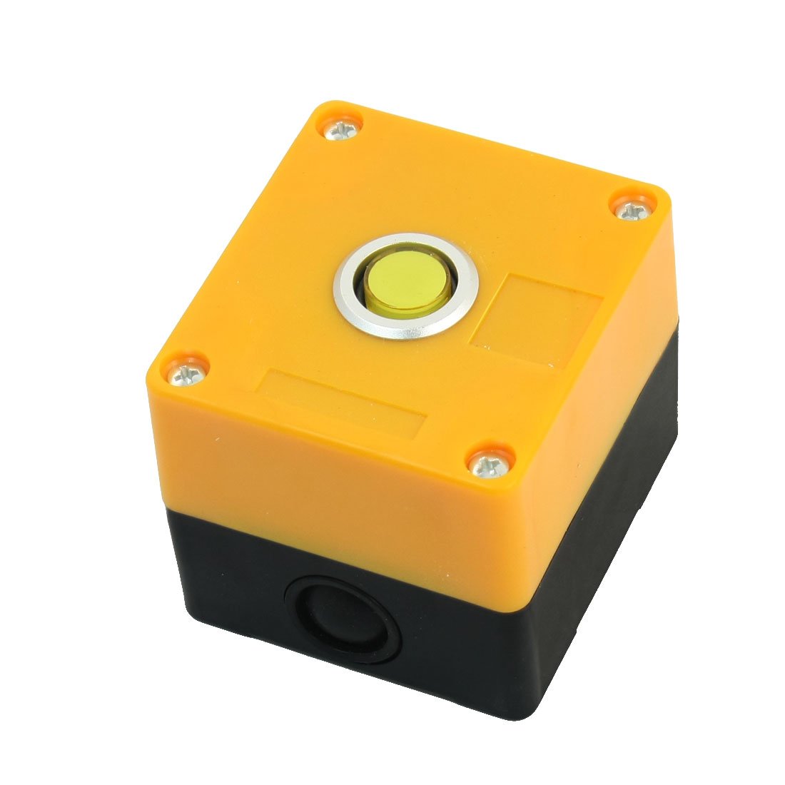 220V 2 Pin Rectangle Case Signal Indicator Pilot Lamp Box, Yellow Light