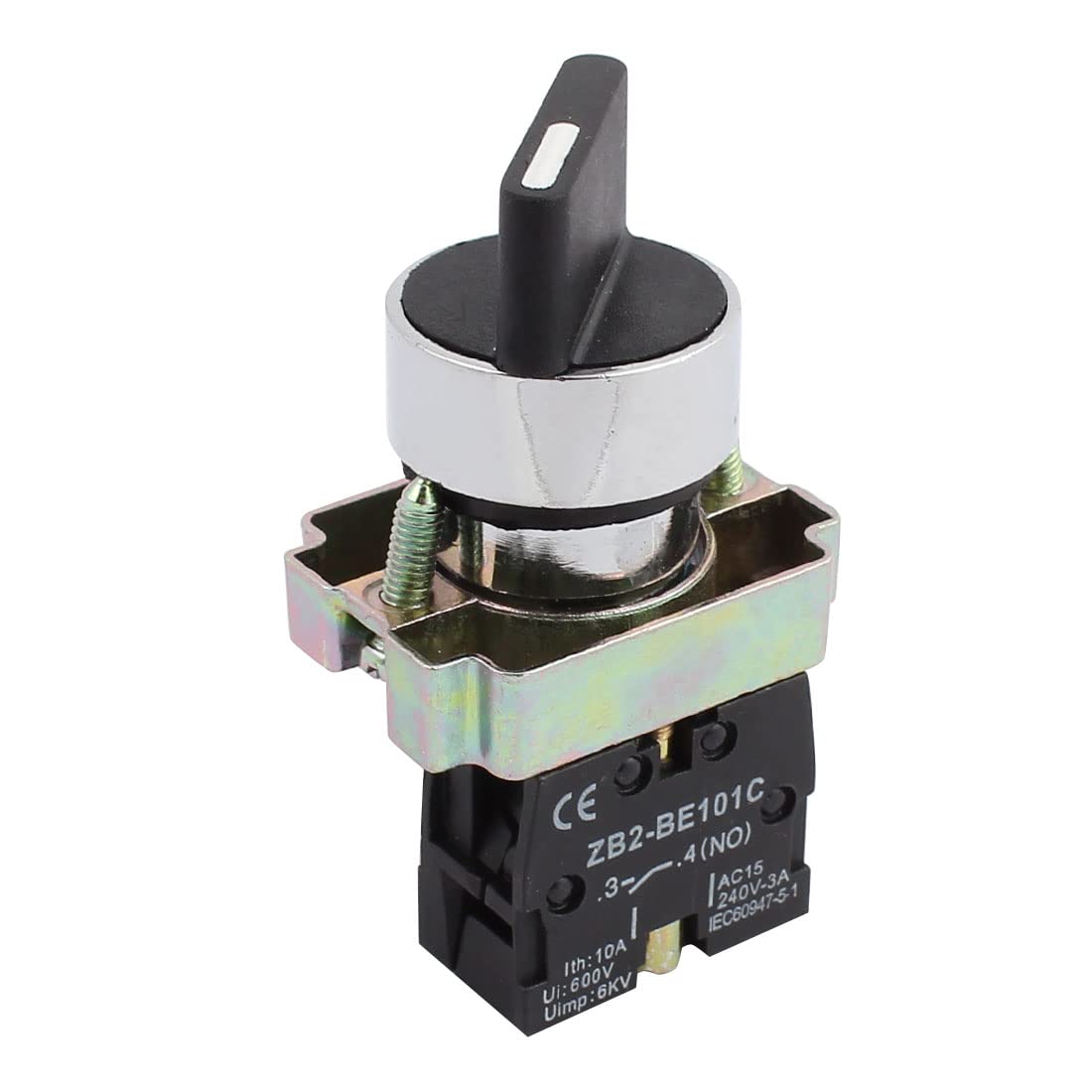 A14112200ux0184 ZB2-BE101C NO SPST 2 Positions Maintained Rotary Select Selector Switch 600V 10A
