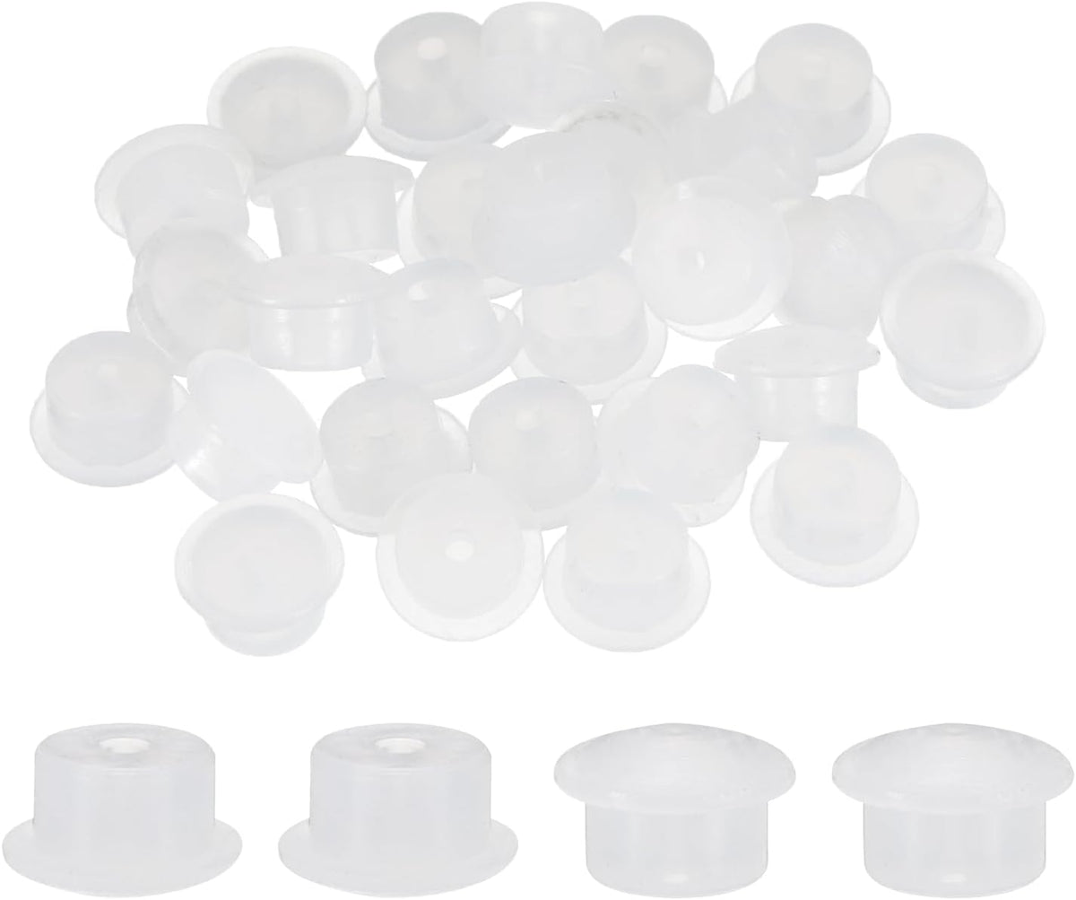20pcs Hole Plugs, Heat Resistant Silicone Flush Type Fastener Hole Cover Plug for 5.8mm(7/32") Hole, Round Snap Locking Tubing Plug Hole for Furniture Cabinet, White