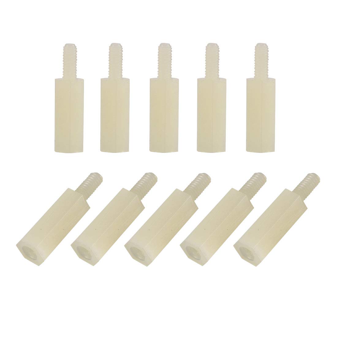 M2x12mm+6mm Male-Female Hex Nylon PCB Motherboard Spacer Standoff for FPV Drone Quadcopter, Computer & Circuit Board White 100pcs