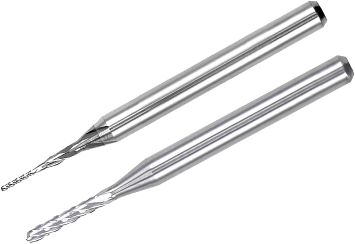 20Pcs 0.6mm,1.5mm Carbide End Mill Engraving Milling Cutter CNC Router Bits for PCB Machine, 1/8" Shank