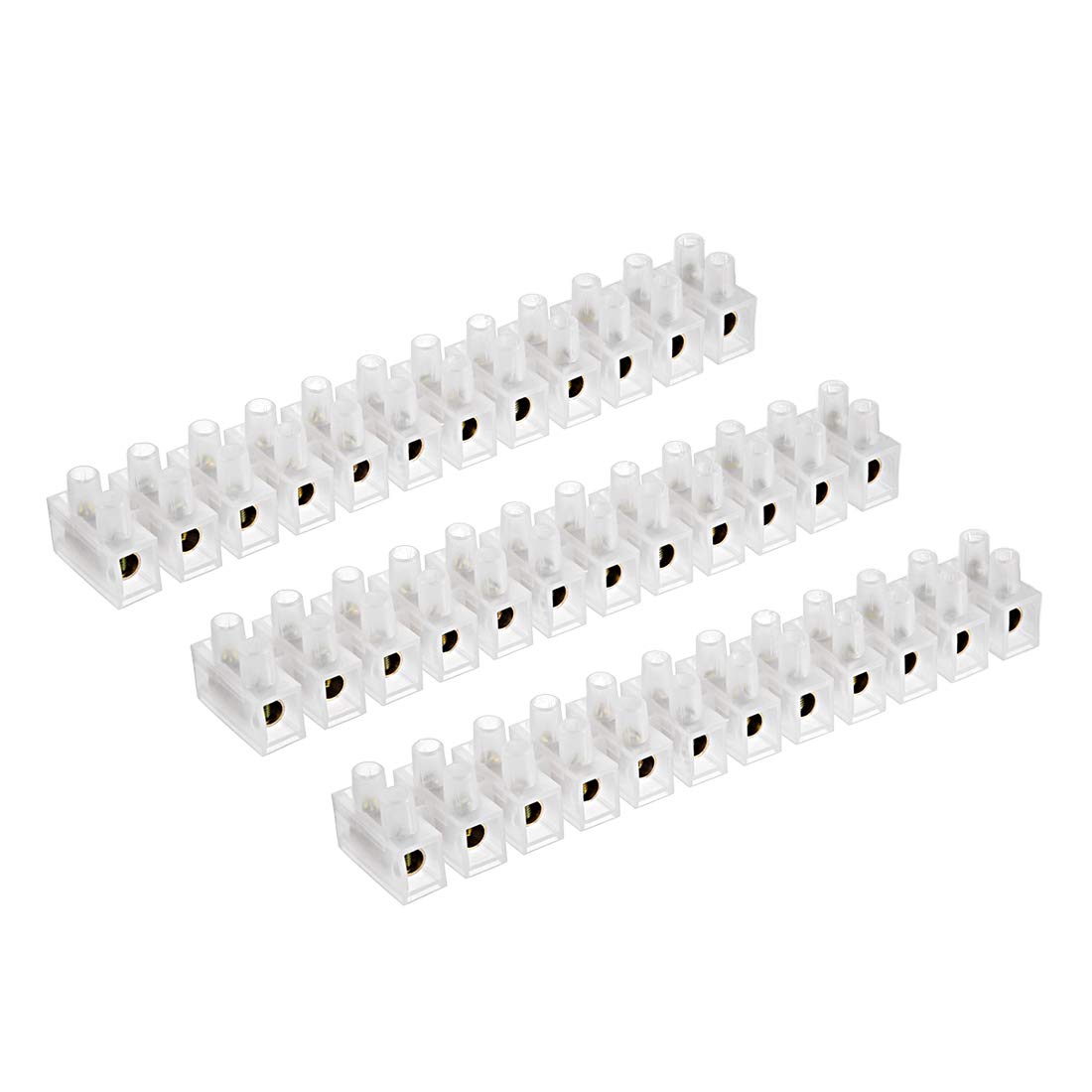 Terminal Strip Screw Terminal Barrier Block 60A 12 Position Dual Row Type H Wire Connector 5pcs
