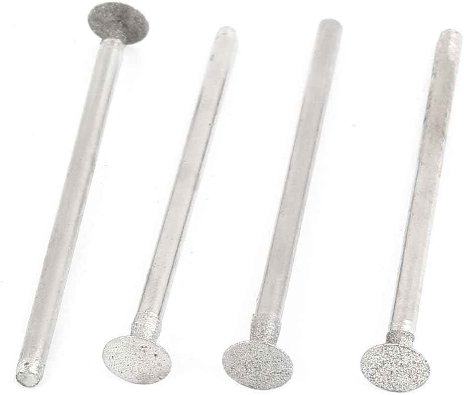 2.35mm x 6mm Silver Tone T Head Diamond Mounted Point 4 Pcs