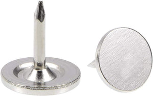 Upholstery Nails Tacks 9.5mmx10mm Flat Head Furniture Nails Pins Silver Tone for Furniture Sofa Headboards, 100 Pcs