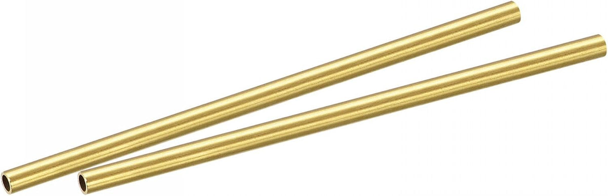 Brass Round Tube 4mm OD 0.5mm Wall Thickness 100mm Length Pipe Tubing 2 Pcs
