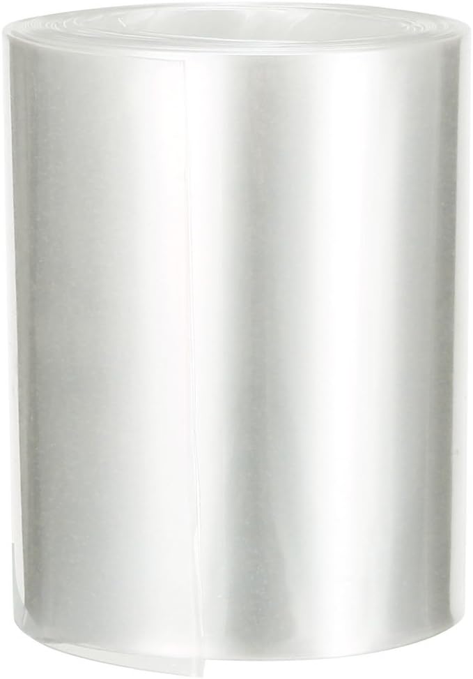 Battery Wrap PVC Heat Shrink Tubing 65mm Flat Width for AA Power Supplies 2 Meters Clear