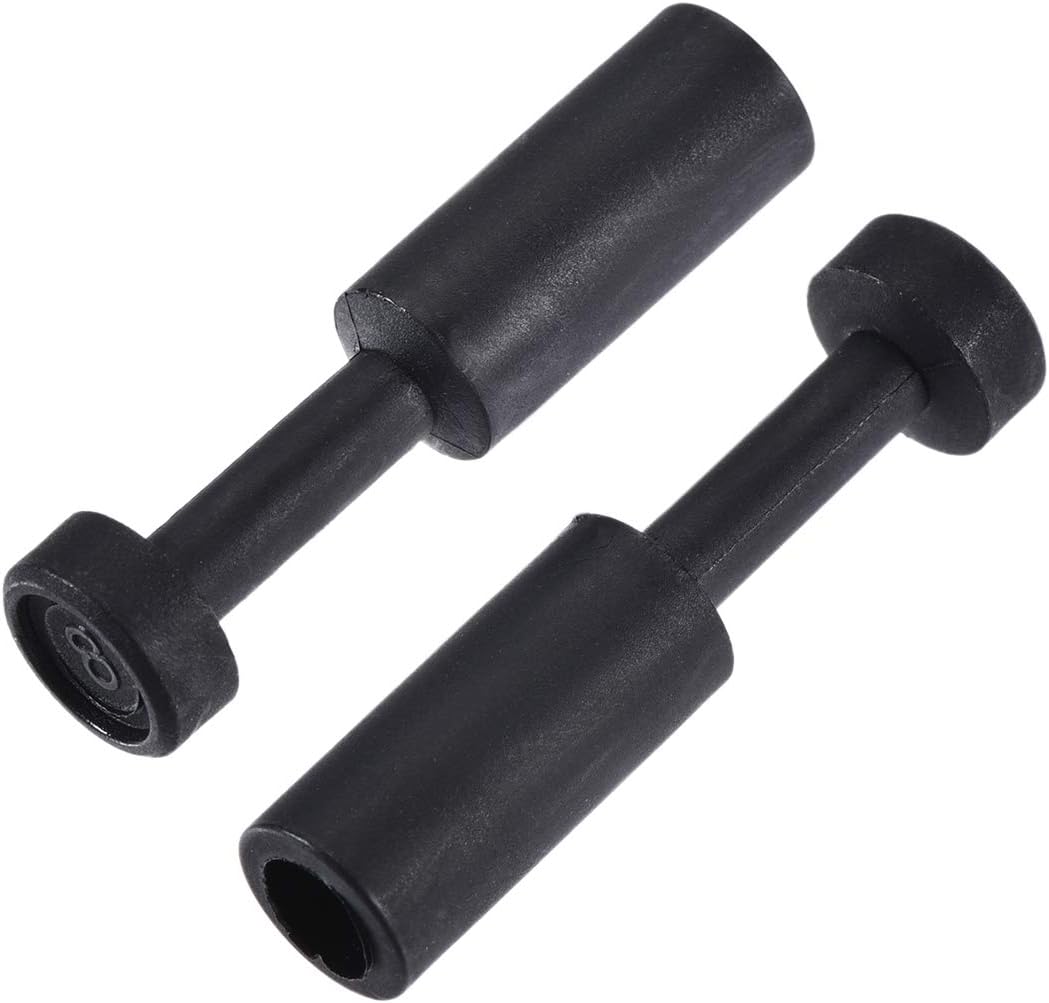 Push to Connect Fittings, Cap Style Pneumatic Blanking Plugs, Fit for 8mm Inner Dia. Air Hose Tube Pipe, Plastic, Black, Pack of 20