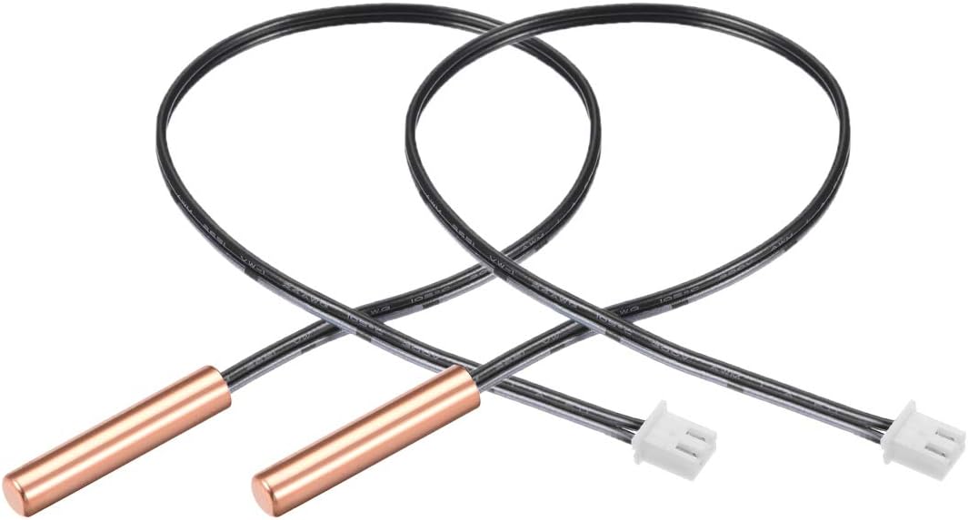 2 Pcs 20K NTC Thermistor Probe 15.7 Inch Copper Sensitive Temperature Temp Sensor for Air Conditioner