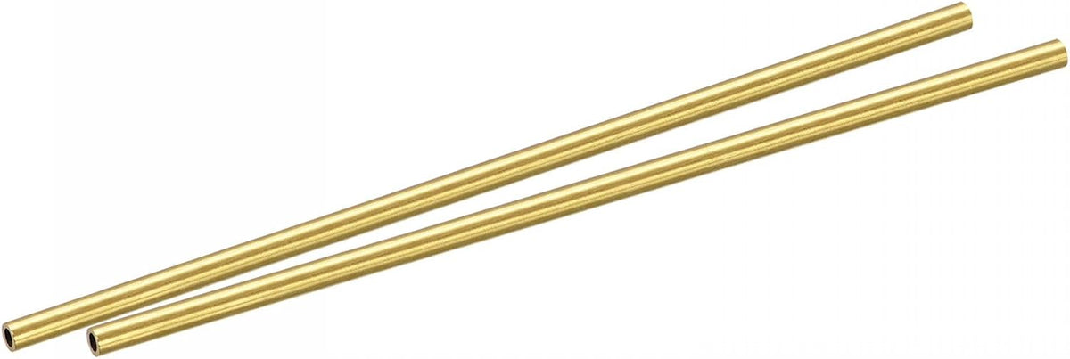 Brass Round Tube 2.5mm OD 0.5mm Wall Thickness 100mm Length Pipe Tubing 2 Pcs