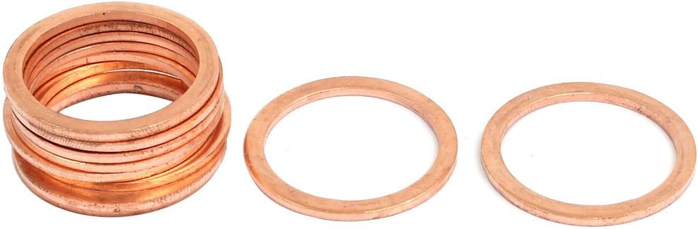 10pcs 22mmx27mmx1.5mm Copper Flat Ring Sealing Crush Washer Gasket