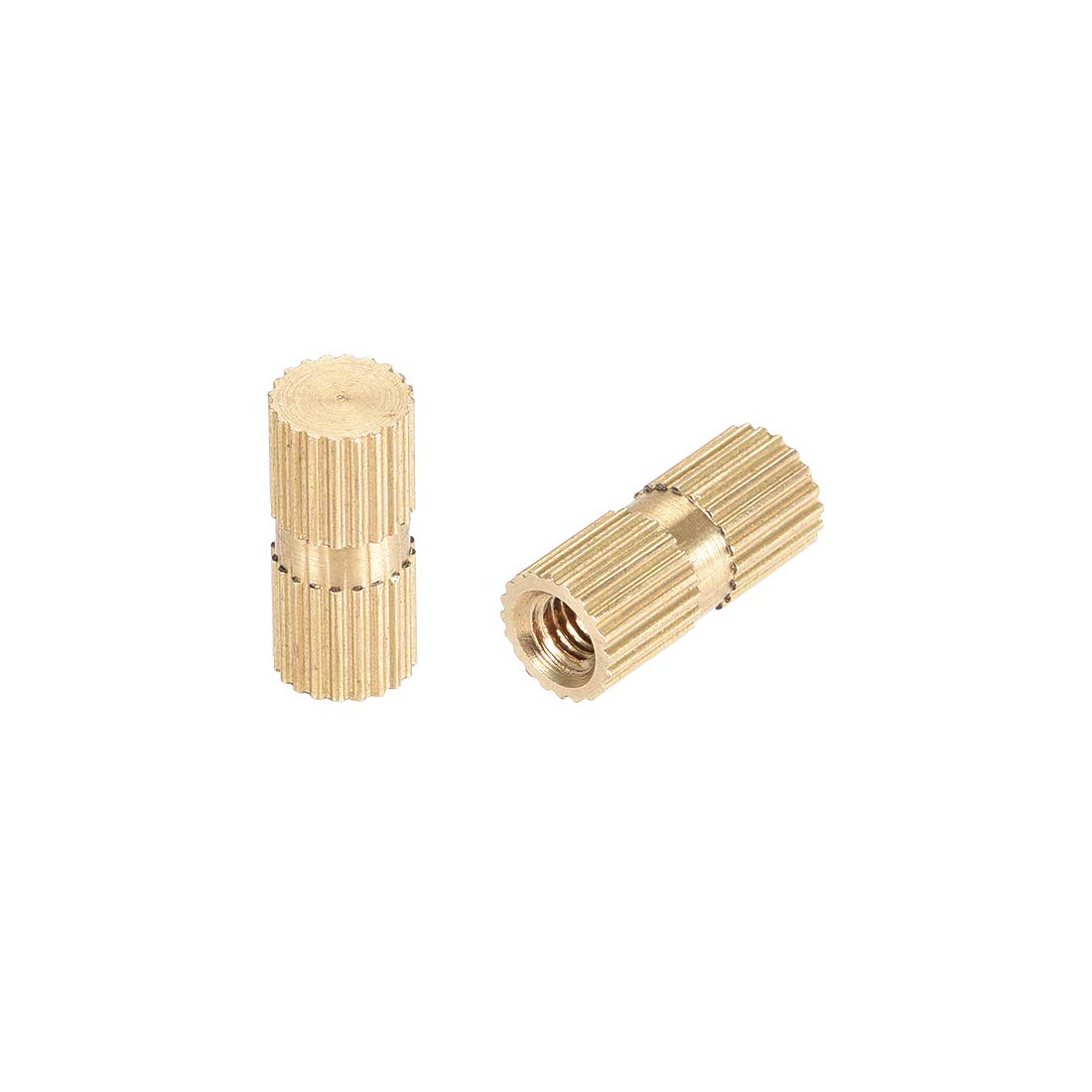 Knurled Insert Nuts, M3 x 12mm(L) x 5mm(OD) Female Thread Brass Embedment Assortment Kit, 50 Pcs