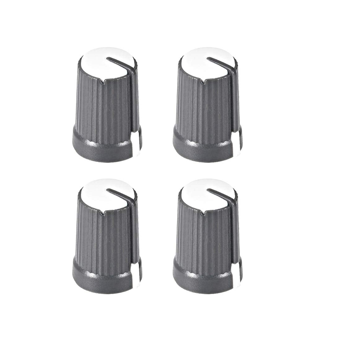 4Pcs Potentiometer Volume Control Knob Cap Plastic White 6mm Shaft Dia. Rotary Knob 12mm Dia. X 17mm Height