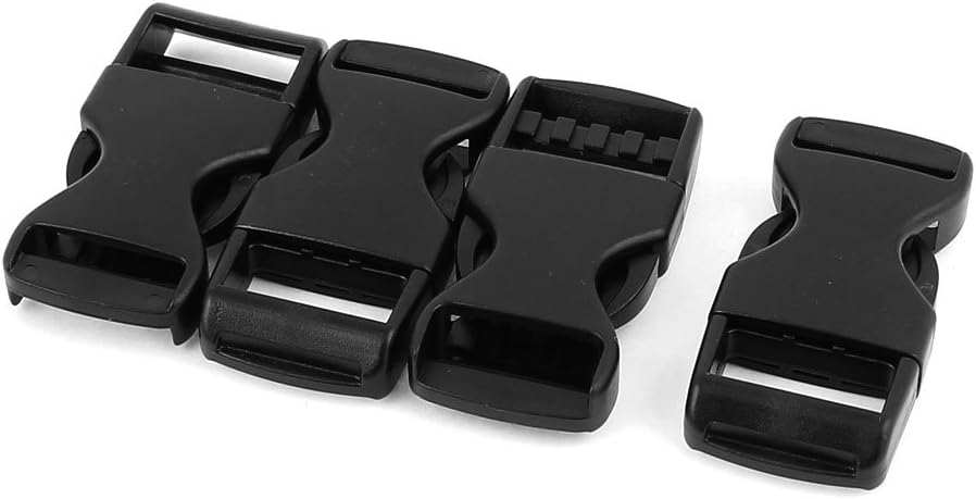 LinkMejor Plastic Side Quick Release Buckles Clip 20mm Webbing Band 4pcs Black