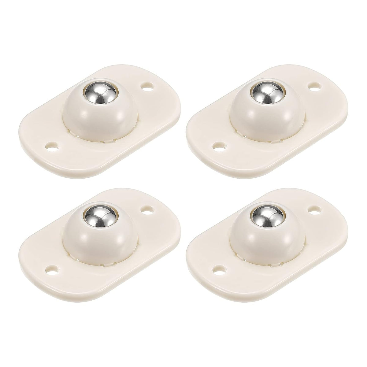 Self Adhesive Caster Wheels, (4Pcs/ White) Mini Swivel Paste Universal Pulley for Bin Bottom, Trash Can, Storage Box, Furniture